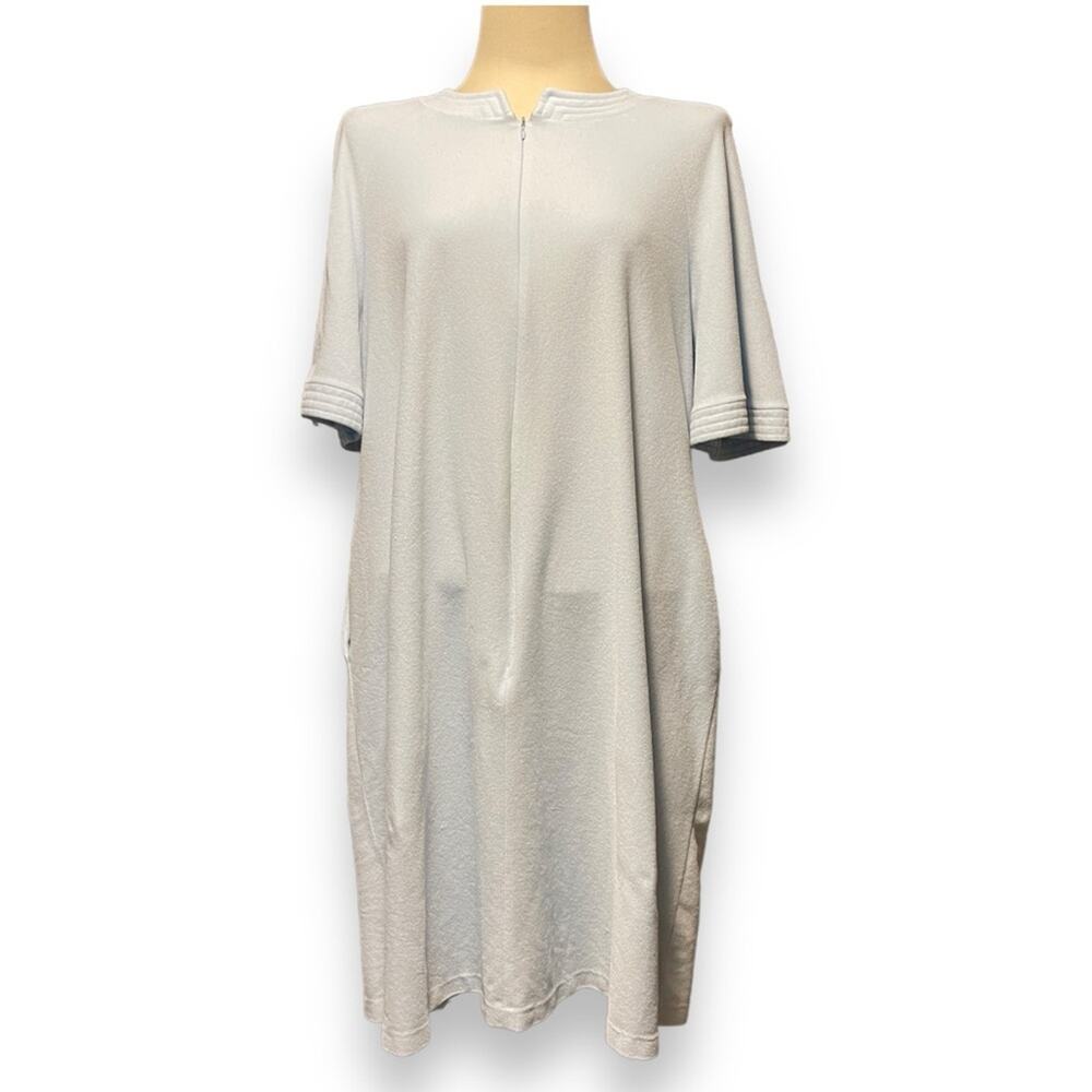 Vanity Fair Vintage 1970s Velour 1/2 Zip Robe Light Blue Medium